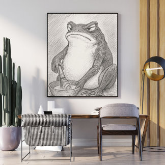 Póster Minimalist Japanese Frog Art Print | Matsumoto