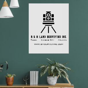 Póster Minimalist Land Surveyor Business 