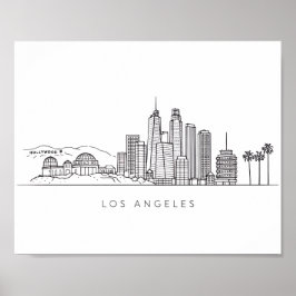 Póster Minimalist Los Angeles Skyline Illustration