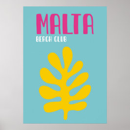 Póster Minimalist Malta Coastal Decor