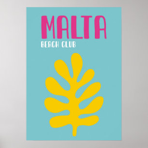 Póster Minimalist Malta Coastal Decor