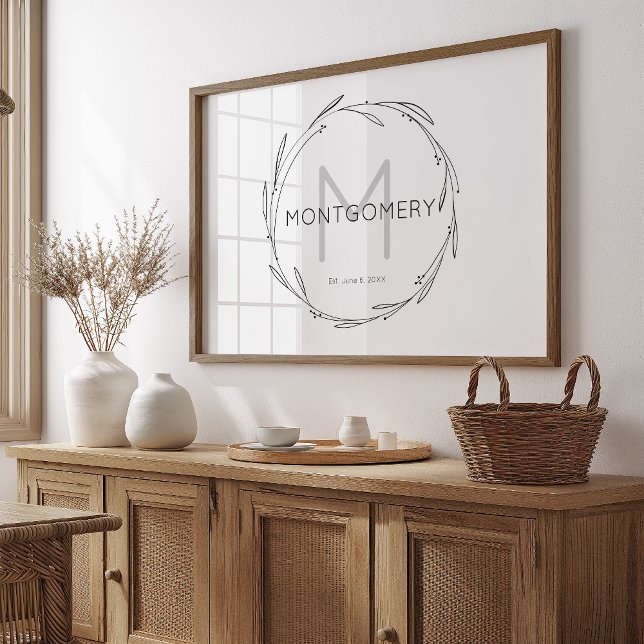 Póster Minimalist Modern Custom Name Sign Wedding Gift (Subido por el creador)