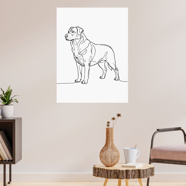 Póster Minimalist Modern Dog Line Art Drawing (Salón 3)