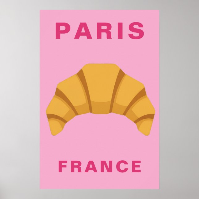 Póster Minimalist Paris France Croissant French Bakery (Frente)