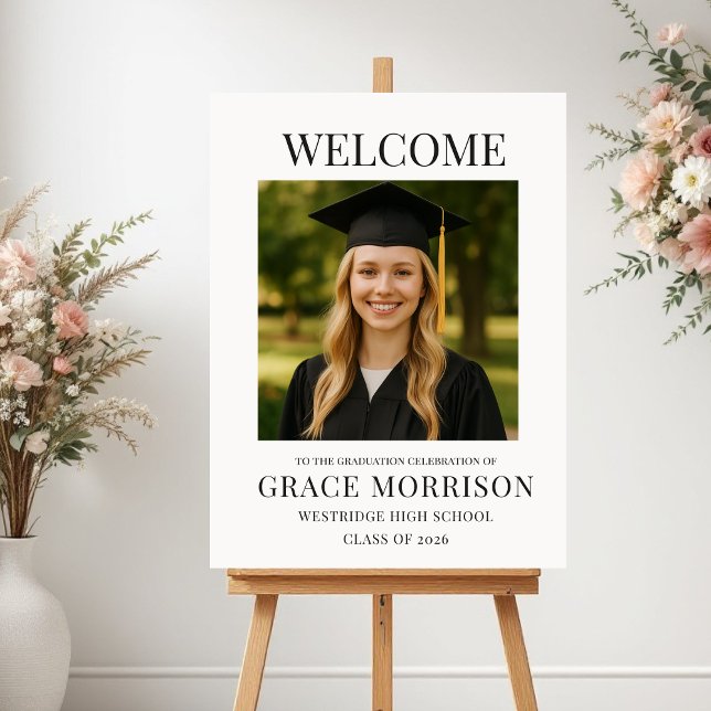 Póster Minimalist Photo Graduation Welcome Sign (Subido por el creador)