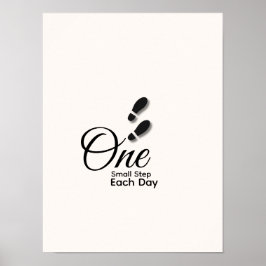 Póster Minimalist Quote Poster – “One Small Step Each Day