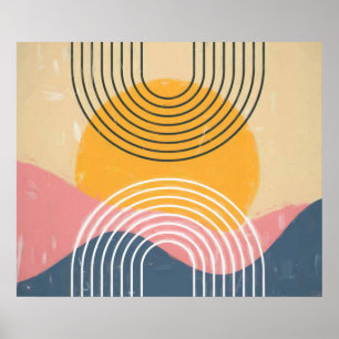 Póster minimalist rainbow sun I