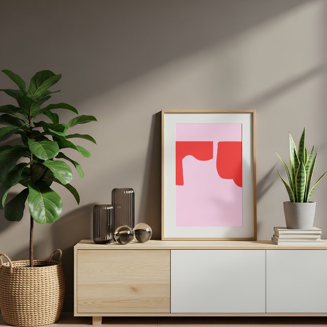 Póster Minimalist Red Abstract Shapes Pink (Subido por el creador)