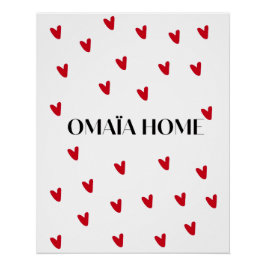 Póster Minimalist Red Hearts Wall Art