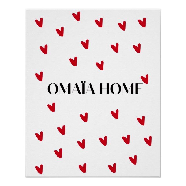Póster Minimalist Red Hearts Wall Art (Anverso)