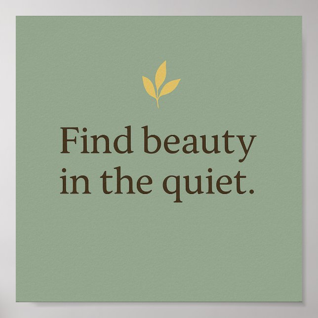 Póster Minimalist Sage Green Poster for Calm Spaces (Frente)