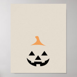 Póster Minimalist Scary Pumpkin