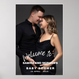 Póster Minimalist simple modern Baby Shower Photo welcome