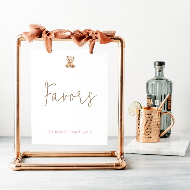 Póster Minimalist Teddy Bear Baby Shower Favors (Subido por el creador)