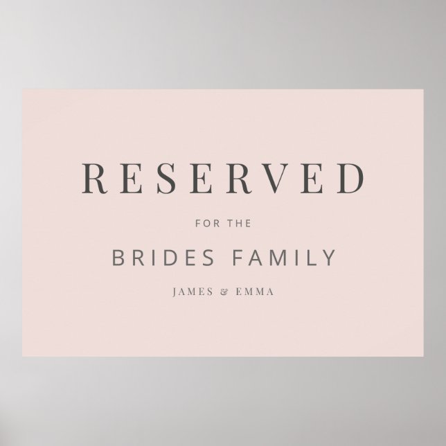 Póster Minimalist Wedding Sign Warm Blush (Frente)