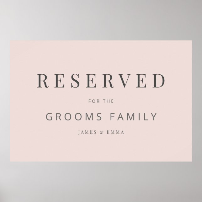 Póster Minimalist Wedding Sign Warm Blush (Frente)