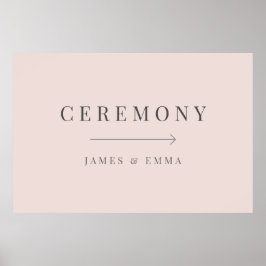 Póster Minimalist Wedding Sign Warm Blush