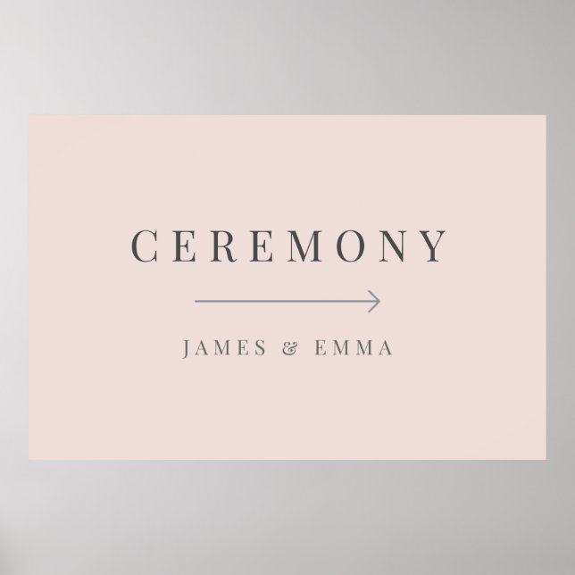 Póster Minimalist Wedding Sign Warm Blush (Frente)