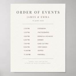 Póster Minimalist Wedding Sign | Warm White