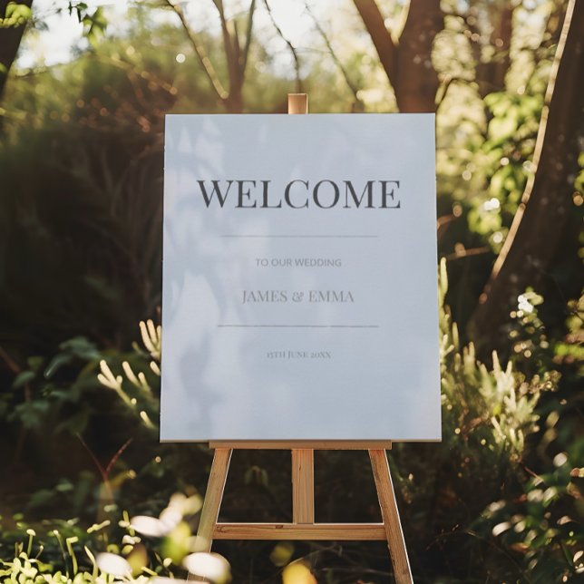 Póster Minimalist Wedding Welcome Sign | Dusky Blue (Subido por el creador)