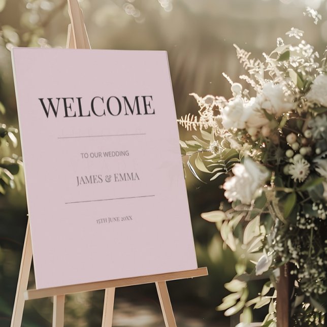 Póster Minimalist Wedding Welcome Sign Dusky Rose  (Subido por el creador)