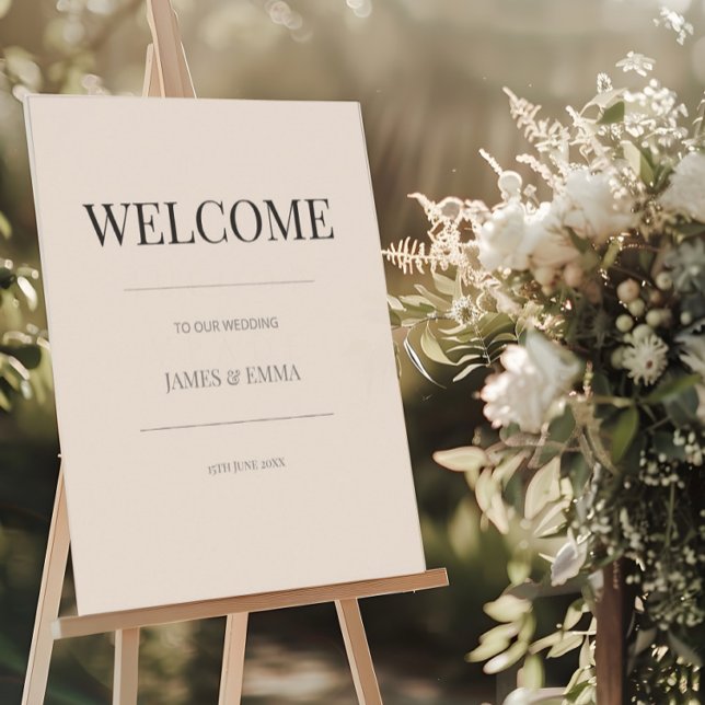 Póster Minimalist Wedding Welcome Sign Soft Latte (Subido por el creador)