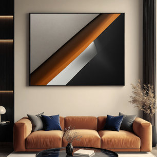 Póster Minimalista abstracto acento naranja quemado
