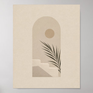 Póster Minimalista Boho Arco Palma Sol