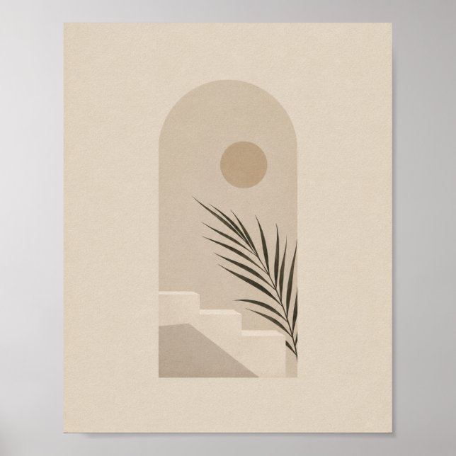 Póster Minimalista Boho Arco Palma Sol (Frente)