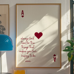 Póster minimalista de afirmación As de Corazones A