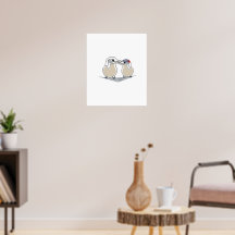 Póster minimalista de amor de charrán ártico