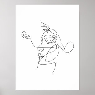 Póster minimalista de arte de línea de pareja
