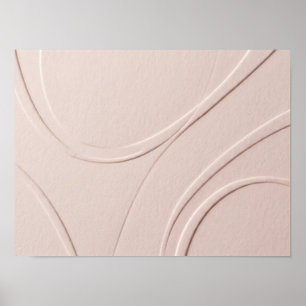 Póster minimalista de curvas repujadas en rosa rub