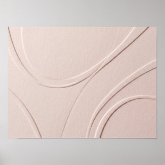 Póster minimalista de curvas repujadas en rosa rub