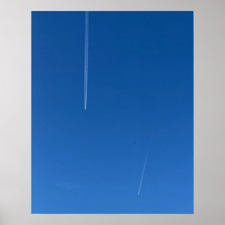 Póster minimalista de estelas en el cielo azul pro