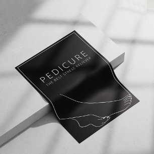 Póster minimalista de pedicura relajante