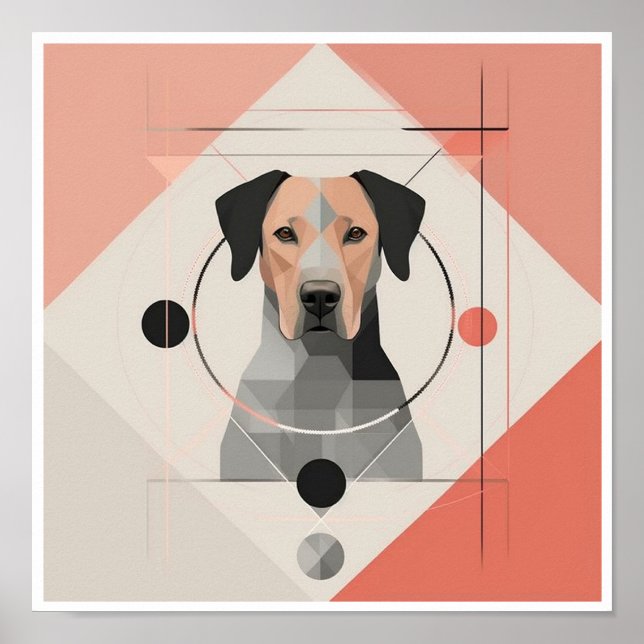 Póster minimalista de perro abstracto (Frente)