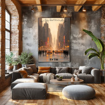 Póster minimalista del horizonte de Nueva York – T