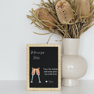 Póster Minimalista ducha de novia negra y blanca mimosa b