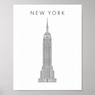 Póster Minimalista Empire State Building de Nueva York