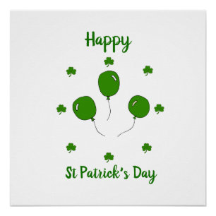 Póster Minimalista Feliz Día de San Patricio