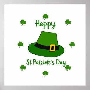 Póster Minimalista Feliz Día de San Patricio