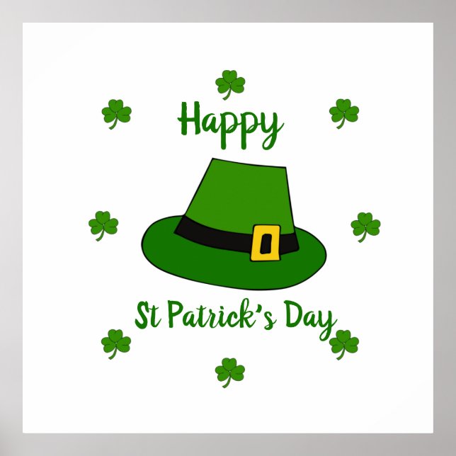 Póster Minimalista Feliz Día de San Patricio (Frente)