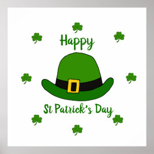 Póster Minimalista Feliz Día de San Patricio
