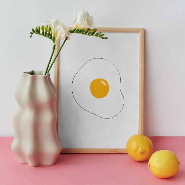 Póster Minimalista Huevo frito arte. Cocina divertida (Subido por el creador)