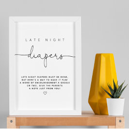 Póster Minimalista juego moderno de pañales nocturnos