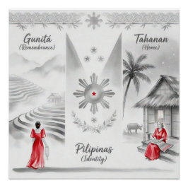 Póster Minimalista lavado de tinta filipino