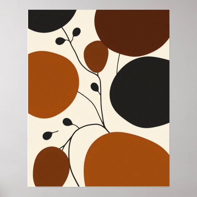 Póster Minimalista moderno abstracto terroso Silueta (Frente)