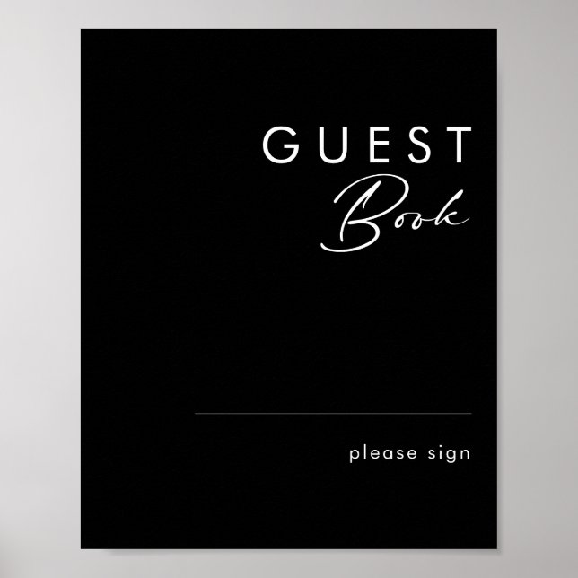 Póster Minimalista Moderno | Libro de Firmas de Invitados (Frente)