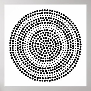 Póster Minimalista moderno punto geométrico círculo blanc